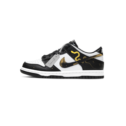 Nike Кроссовки для скейтбординга Dunk с низким верхом, износостойкие, унисекс, черные, белые, золотые dd1391-100（team531-蛇影） | black white gold