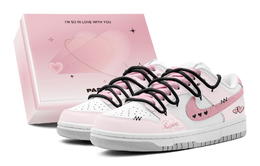 Nike Кроссовки для скейтбординга Dunk Anti Slip, износостойкие, унисекс, розовые, белые hf0730-160(teams-简约黑粉爱心s-box) | pink white