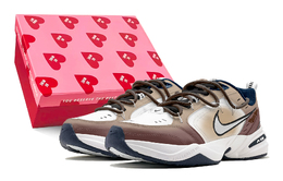 Nike Кроссовки Air Monarch 4 с защитой от скольжения, износостойкие, низкие, массивные, унисекс, белые, коричневые 415445-102(teams-昔日涂鸦s-box) | white brown