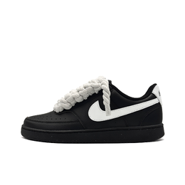 Nike Кроссовки для скейтборда Court Vision Low с противоскользящим покрытием, износостойкие, унисекс, черные dh2987-002（team471-白灯侠） | black
