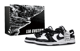 Nike Кроссовки для скейтбординга Dunk с низким верхом, износостойкие, унисекс, черные dd1391-100（team543-黑白潮范bbox） | black