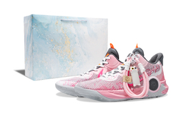 Nike Баскетбольные кроссовки KD Trey 5 IX с противоскользящей подошвой, износостойкие, унисекс, розово-серые cw3402-011（team543-心跳出击pbox） | pink gray