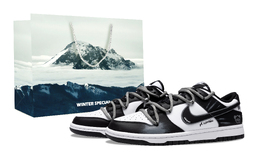 Nike Кроссовки для скейтбординга Dunk с противоскользящим износостойким верхом, унисекс, белые, черные dd1391-100（team543-酷潮熊影abox） | white black