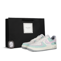 Nike Кроссовки для скейтбординга Air Force 1 Green Snake Charm с противоскользящим покрытием, износостойкие, женские, розово-зеленые dx2678-100(team368-女款青蛇韵) | pink green