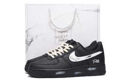Nike Кроссовки для скейтбординга Air Force 1 с противоскользящим износостойким верхом, унисекс, черно-белые cw2288-001(team拾伍-男女同款黑白sbox) | black white