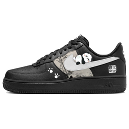 Nike Кроссовки для скейтбординга Air Force 1 с противоскользящим износостойким верхом, унисекс, белые, черные fz0627-010(team181-可爱熊猫) | white black