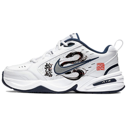 Nike Низкие кроссовки Air Monarch 4 с защитой от скольжения, износостойкие, массивные, унисекс, черно-белые 415445-102(team56-蛇行大运) | black white