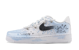 Nike Кроссовки для скейтбординга Air Force 1 с противоскользящим износостойким верхом, унисекс, сине-белые cw2288-111(team41-蓝墨星月) | blue white