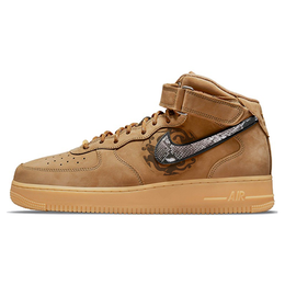 Nike Кроссовки для скейтбординга Air Force 1 с противоскользящей подошвой, износостойкие, унисекс, коричневые, черные dj9158-200(team10-蛇纹) | brown black