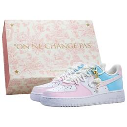 Nike В комплект входят износостойкие низкие кроссовки для скейтбординга Air Force 1 Drifting Love Box, увеличивающие рост, унисекс, сине-розовые cw2288-111(team335-飘恋礼盒) | blue pink