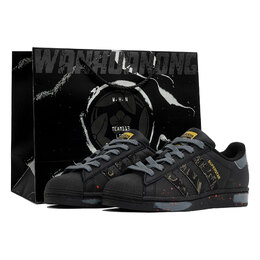 Adidas Низкие износостойкие кроссовки для скейтбординга SUPERSTAR, унисекс, черные eg4959(team113-青铜s-box) | black