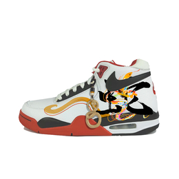 Nike Баскетбольные кроссовки Flight Legacy Cushioning Mid-Top Vintage Unisex Red White bq4212-100(team183-炫彩蛇舞) | white