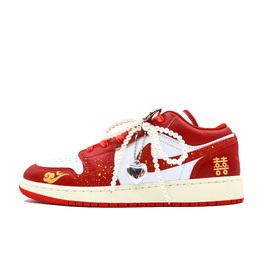 Jordan Баскетбольные кроссовки Air 1 Pearl Pairing с низким верхом, износостойкие, амортизирующие, винтажные, GS, золотисто-красные fj3465-160(team271-珠联璧合) | gold red