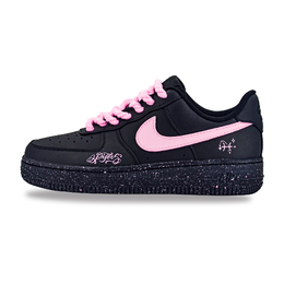 Nike Кроссовки для скейтбординга Air Force 1 с противоскользящим износостойким верхом, женские, черно-розовые dd8959-001(team618 双鱼座少女 ) | pisces black pink