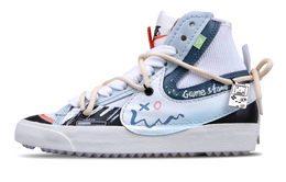 Nike Кроссовки Blazer Slip Mid Top для скейтбординга унисекс, синие, белые, черные dd3111-100(team51-电玩街区) | blue white black