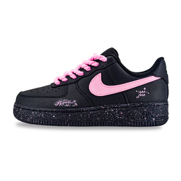 Nike Кроссовки для скейтбординга Air Force 1 с противоскользящим износостойким верхом, женские, черно-розовые dd8959-001(team618 水瓶座少女 ) | aquarius black pink