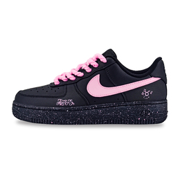 Nike Кроссовки для скейтбординга Air Force 1 с противоскользящим износостойким верхом, женские, черно-розовые dd8959-001(team618 金牛座少女 ) | taurus black pink
