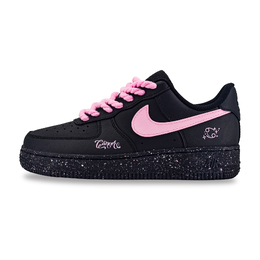 Nike Кроссовки для скейтбординга Air Force 1 с противоскользящим износостойким верхом, женские, черно-розовые dd8959-001(team618 巨蟹座少女 ) | cancer black pink