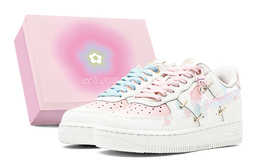 Nike Кроссовки для скейтбординга Air Force 1 с противоскользящим износостойким верхом, женские, сине-розовые fv3654-111(team88-粉蓝星星s-box) | blue pink