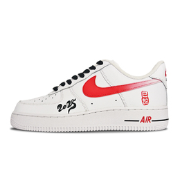 Nike Кроссовки Air Force 1 с низким верхом, амортизирующие, противоскользящие, износостойкие, для скейтбординга, унисекс, белые, красные cw2288-111(team439-金蛇吐信） | white red