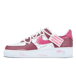 Nike Кроссовки для скейтбординга Air Force 1, износостойкие, женские, белые, красные dd8959-100(team651-女款恋爱公式白红) | white red