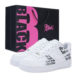 Nike Кроссовки Air Force 1 с противоскользящим износостойким низким верхом для скейтборда, унисекс, белые cw2288-111(team314-渐变字母白s-box） | white
