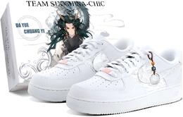 Nike Кроссовки для скейтбординга Air Force 1 с противоскользящим износостойким верхом, унисекс, белые, серебристые hf0729-001（team375-男女同款云烟梦泽lh） | white silver