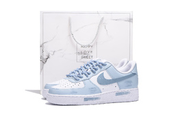 Nike Кроссовки для скейтбординга Air Force 1 с противоскользящим износостойким верхом, унисекс, сине-белые cw2288-111(team拾伍-男款蓝白sbox) | blue white