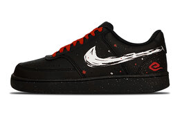 Nike Кроссовки для скейтбординга Court Vision Low Cushioning Low Top унисекс, черные, красные dh2987-002（team49-画蛇添福） | black red