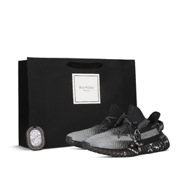 Adidas Кроссовки Yeezy Boost 350 V2 Casual Unisex Low Top Black/Silver hq4540(team368-男女款银河来信2.0) | black silver