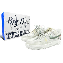 Nike Кроссовки для скейтбординга Air Force 1 Warm, противоскользящие и износостойкие, унисекс, белые, зеленые hv5979-130（team187-青蛇限定） | white green