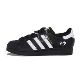 Adidas Низкие, износостойкие, противоскользящие кроссовки для скейтбординга SUPERSTAR, унисекс, черно-белые eg4959(team837-爱心朋克) | black white