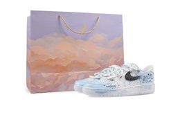 Nike Кроссовки Air Force 1 Air Force 1 с низким верхом, устойчивые к скольжению, унисекс, сине-белые cw2288-111(team41-蓝墨星月s-box) | blue white