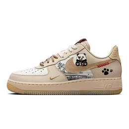 Nike Кроссовки Air Force 1 с низким верхом, противоскользящие и износостойкие, женские, коричневые hv5990-172(team56-坐钩熊猫) | brown