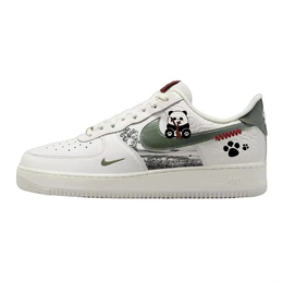 Nike Кроссовки Air Force 1 с низким верхом, противоскользящие и износостойкие, унисекс, белые hv5979-130(team56-坐钩熊猫) | white