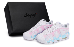 Nike Баскетбольные кроссовки Air More Uptempo Vintage, унисекс, низкие, розовые/синие fz3055-100(team80-男女情空未央s-box) | pink white blue
