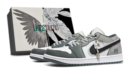 Баскетбольные кроссовки Air 1 Vintage, унисекс, светло-серые Jordan, Light Gray 553558-152（team845-银蛇漫步-box） | light gray