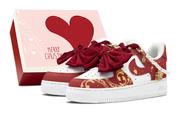 Nike Кроссовки для скейтбординга Air Force 1 с противоскользящим износостойким верхом GS, белые, красные, желтые dh2920-111(team88-恭贺新禧s-box) | white red yellow
