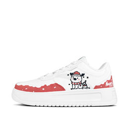 Anta Кроссовки для скейтбординга Christmas Deer Low-Top женские, белые, красные 922518001q-2(team-831圣诞麋鹿女款粉白) | white red