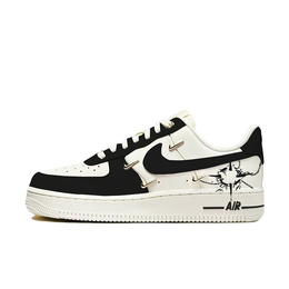 Nike Кроссовки для скейтбординга Air Force 1 с антискользящей амортизацией, женские, белые, черные fv3654-111(team579-黑白锁链) | white black