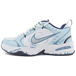 Nike Кроссовки Air Monarch 4 Shock Absorbers с противоскользящим покрытием, устойчивые к истиранию, низкие, массивные, унисекс, белые, синие 415445-102(team558-蓝海微风) | white blue