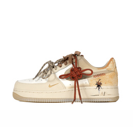 Nike Кроссовки Air Force 1 с противоскользящим износостойким низким верхом для скейтборда, унисекс, коричневые hv5990-172(team186- 灵蛇之境) | brown
