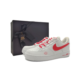 Nike Кроссовки Air Force 1 с низким верхом, устойчивые к истиранию и скольжению, унисекс, белые, красные cw2288-111(team603-红钩魅影s-box） | white red