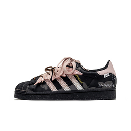 Adidas Низкие, износостойкие, противоскользящие кроссовки для скейтбординга SUPERSTAR, унисекс, черно-розовые eg4959(team632-柏林少女) | black pink