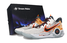 Nike Баскетбольные кроссовки KD Trey 5 IX Fall-Black Box Cushioning, противоскользящие и износостойкие, унисекс, белые, оранжевые cw3402-011(team529-秋黑礼盒） | white orange