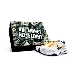 Nike Низкие кроссовки Air Monarch 4 с защитой от скольжения, износостойкие, массивные, унисекс, белые, желтые 415445-102(team652-m4黑钩金祥云box) | white yellow