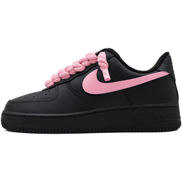 Nike Кроссовки для скейтбординга Air Force 1 с низким верхом, износостойкие и нескользящие, унисекс, черно-розовые cw2288-001（team91-空军黑武士 粉麻绳） | black pink