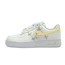 Nike Кроссовки для скейтбординга Air Force 1 с противоскользящим износостойким верхом, женские, желтые fv3654-111(team703-月亮兔兔 ) | yellow