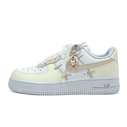 Nike Кроссовки для скейтбординга Air Force 1 с противоскользящим износостойким верхом, женские, желтые fv3654-111(team703-棕棕喵 ) | white yellow brown