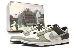 Nike Кроссовки для скейтбординга Dunk с низким верхом, износостойкие и нескользящие, унисекс, бежево-зеленые dd1391-100(team24-男女山涧溪流s-box) | beige green